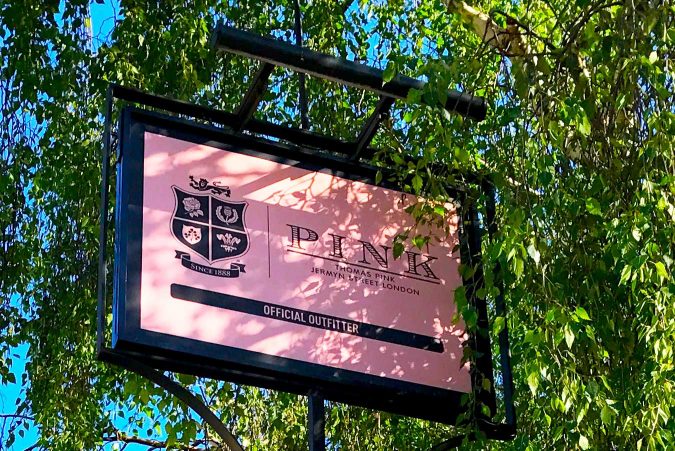 Pink pub sign